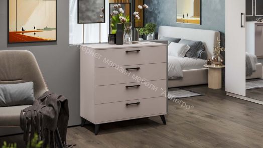 Комод «Нео» с опорами Черный матовый, Кашемир