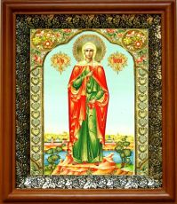 Икона Валерия Кесарийская в киоте с басмой Виноградная Лоза (UV-печать)(30147)