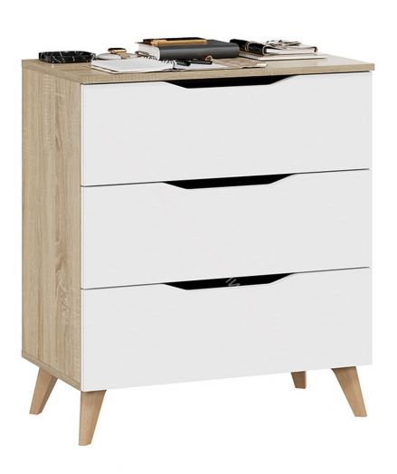 Комод тип 3 с опорами Бук матовый, Дуб Сонома, Белый ясень