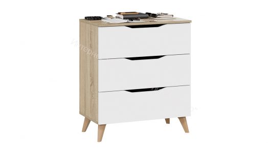 Комод тип 3 с опорами Бук матовый, Дуб Сонома, Белый ясень