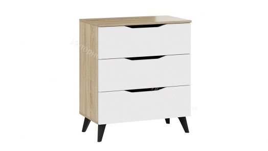 Комод тип 3 с опорами Черный матовый, Дуб Сонома, Белый ясень