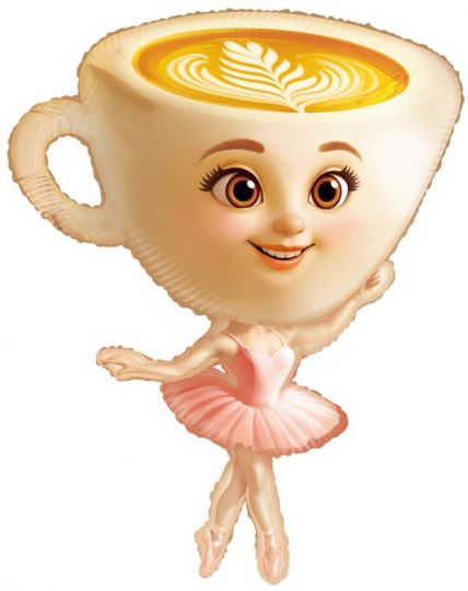 балерина чашечка шар фигурный фольгированный с гелием
