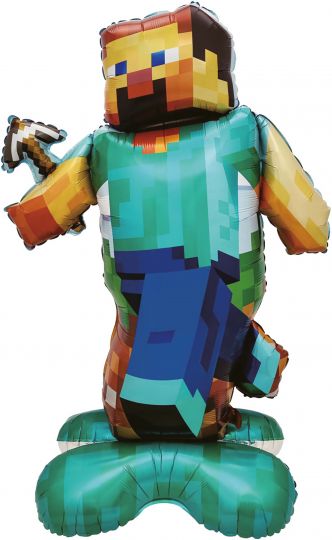 Персонаж пиксельный ходячий шар фигурных фольгированный с воздухом