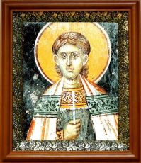 Икона Вениамин Персидский в киоте с басмой Виноградная Лоза (UV-печать)(30175)