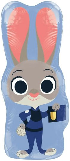 Веселый зайчик шар фигурный фольгированный с гелием