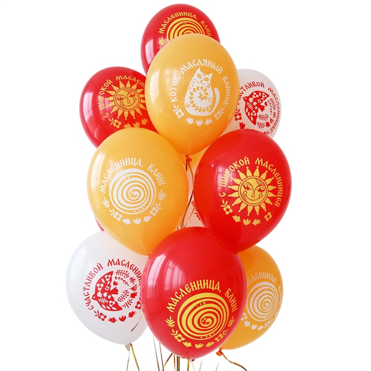 Фонтан масленичный из шаров с гелием