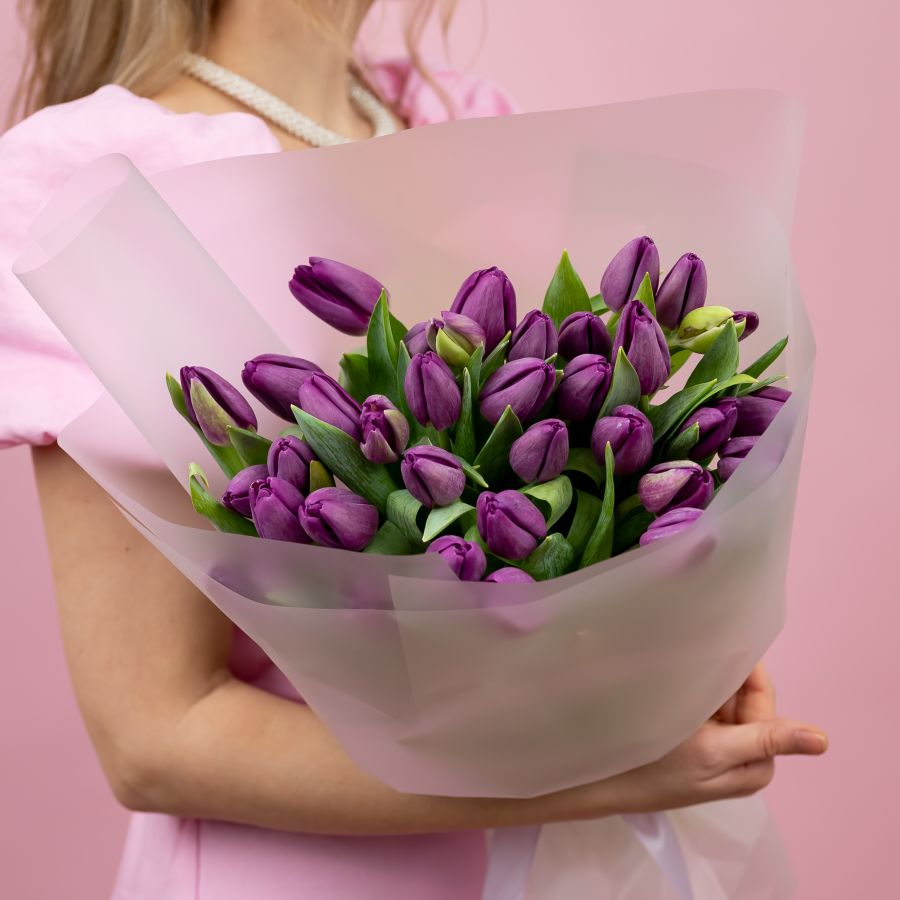 Тюльпаны фиолетовые 35шт