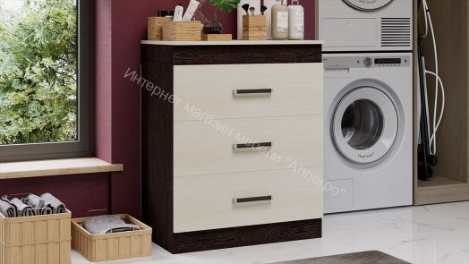 Комод со встроенной гладильной доской (Венге Цаво/Дуб Белфорт)