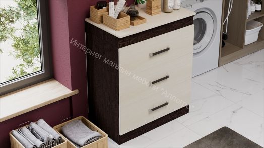 Комод со встроенной гладильной доской (Венге Цаво/Дуб Белфорт)