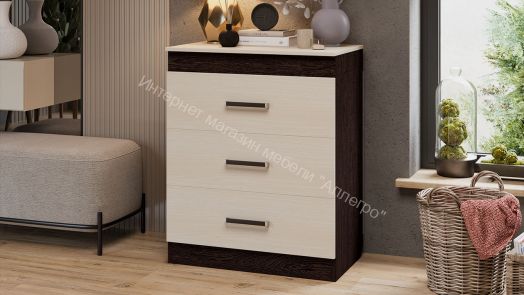 Комод со встроенной гладильной доской (Венге Цаво/Дуб Белфорт)