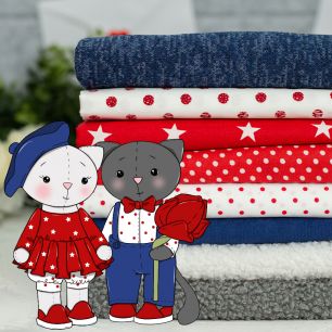 Набор КОМБО Мартовские котики  (сине-красный)