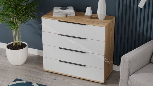 Комод «Джоли» - 405.003.000 Дуб Крафт золотой, Белый матовый