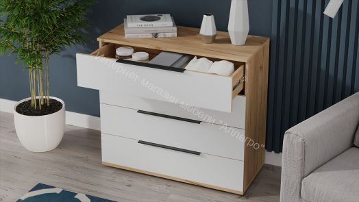 Комод «Джоли» - 405.003.000 Дуб Крафт золотой, Белый матовый