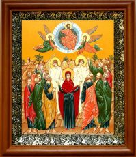Икона Вознесение Господне в киоте с басмой Виноградная Лоза (UV-печать)(30201)