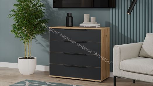 Комод «Джоли» - 405.003.000 Дуб Крафт золотой, Графит матовый