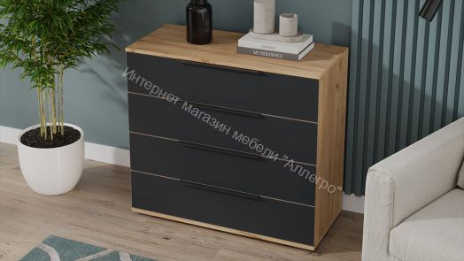 Комод «Джоли» - 405.003.000 Дуб Крафт золотой, Графит матовый