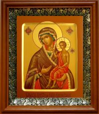 Икона Воспитание в киоте с басмой Виноградная Лоза (UV-печать)(30217)