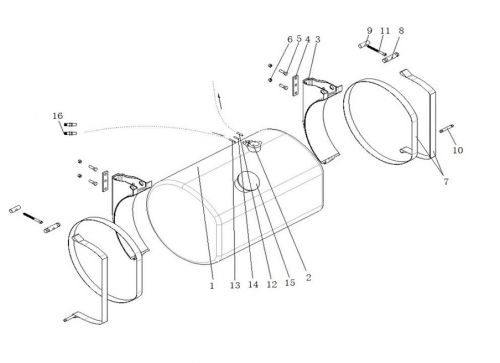 Топливный бак объёмом 500л Howo, Sitrak MC11, MC13