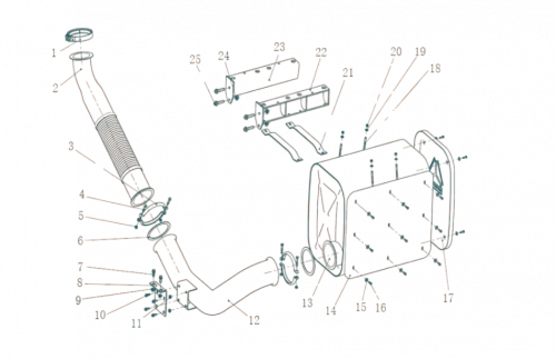 Сборка глушителей Howo, Sitrak MC11, MC13