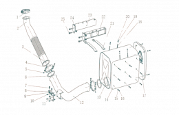 Сборка глушителей Howo, Sitrak MC11, MC13