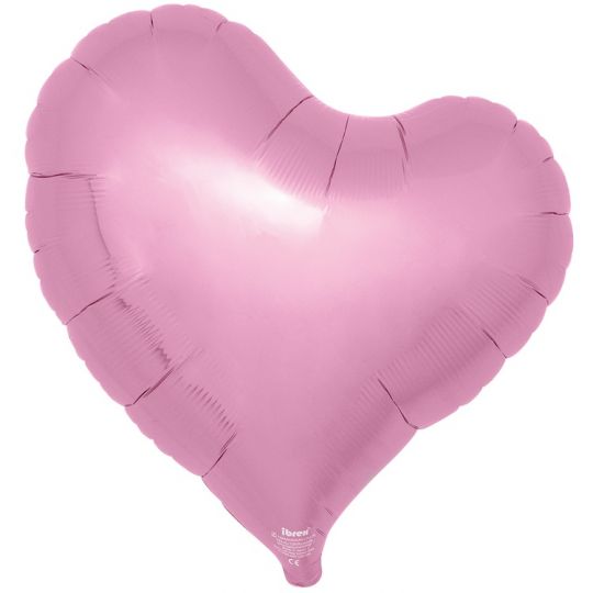 Малиновое металлик сердце японское с изгибом малое шар фольгированный с гелием