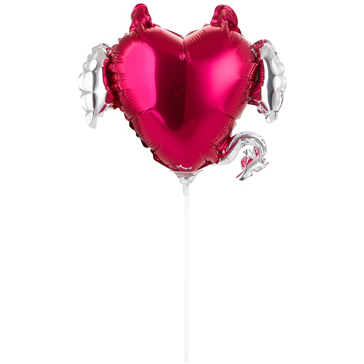 Тихий омут сердце на палочке малый фигурный шар фольгированный с воздухом