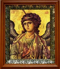 Икона Гавриил Архангел в киоте с басмой Виноградная Лоза (UV-печать)(30232)