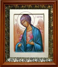 Икона Гавриил Архангел в киоте с басмой Виноградная Лоза (UV-печать)(30234)