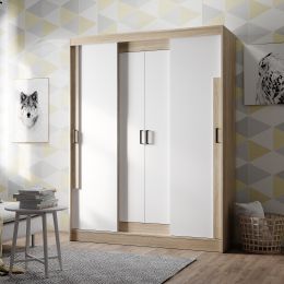 Шкаф-купе "Смарт" ШКК-06 (ш1600*г581*в2100мм) дуб сонома/белый