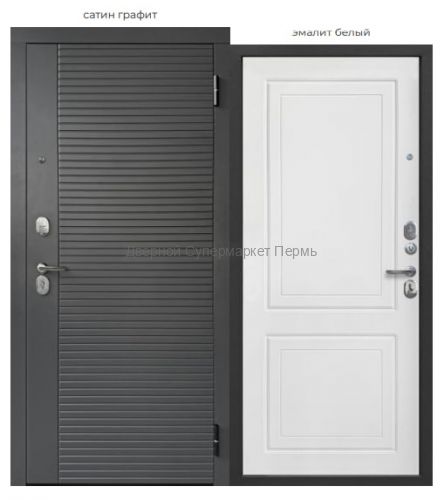 ГАРДА 2МДФ ГРАФИТ/БЕЛЫЙ ЛИНИИ