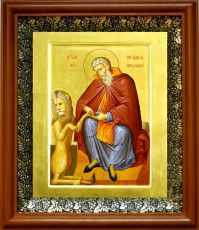 Икона Герасим Иорданский в киоте с басмой Виноградная Лоза (UV-печать)(30251)