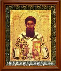 Икона Григорий Палама в киоте с басмой Виноградная Лоза (UV-печать)(30274)