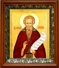 Икона Григорий Синаит в киоте с басмой Виноградная Лоза (UV-печать)(30277)