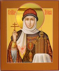 Рукописная икона Княгиня Ольга 17х21см (нимб сусальное золото с ковчегом)