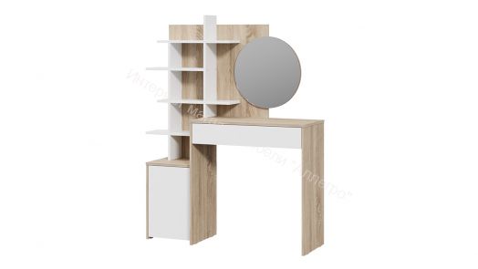 Стол туалетный «Голден» Дуб Сонома, Белый