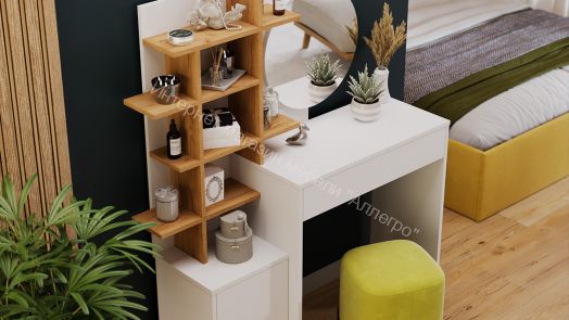 Стол туалетный «Голден» Белый/Дуб Крафт золотой