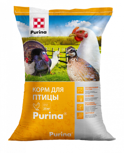 Комбикорм для индеек и перепелов "Старт 2" Purina, 25 кг