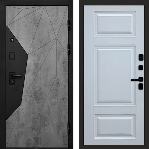 Входная дверь Termo-door Авангард Бетон - Лион Белый софт