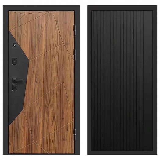 Входная дверь Termo-door Авангард Дуб каньон - FLAT Черный кварц