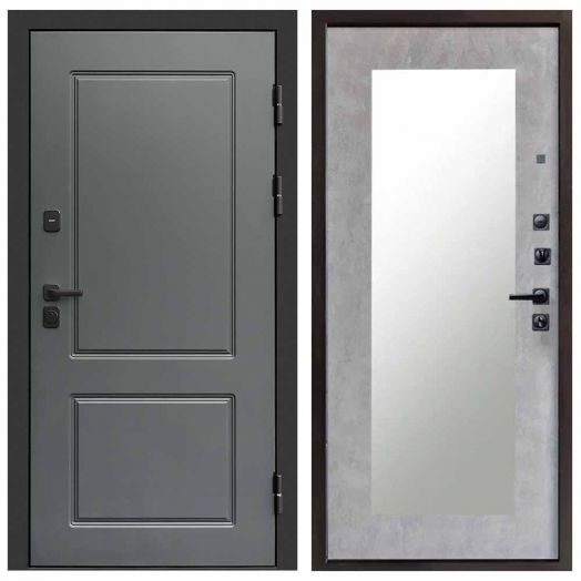 Входная дверь Termo-door Верона Грей - Зеркало триумф Бетон светлый