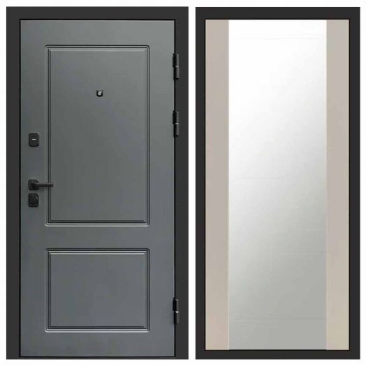Входная дверь Termo-door Верона Грей - Зеркало Слоновая кость