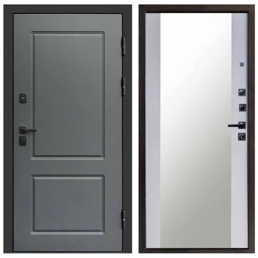 Входная дверь Termo-door Верона Грей - Зеркало Белый софт