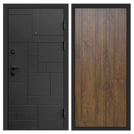 Входная дверь Termo-door Квадро Black - FLAT Дуб