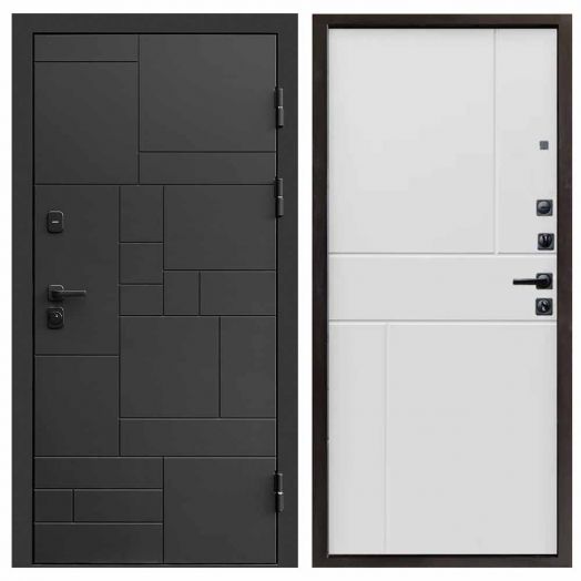 Входная дверь Termo-door Квадро Black - Горизонт Белый