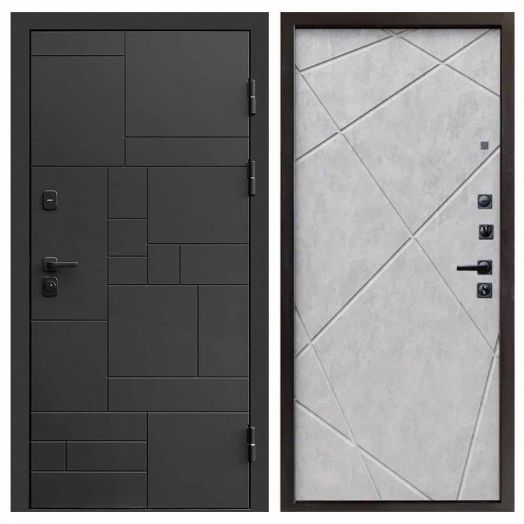 Входная дверь Termo-door Квадро Black - Лучи Бетон светлый