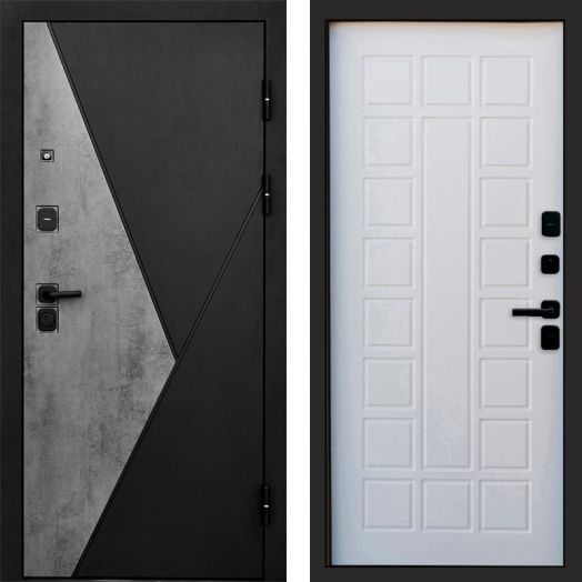Входная дверь Termo-door Матрикс Бетон - Престиж Белое дерево