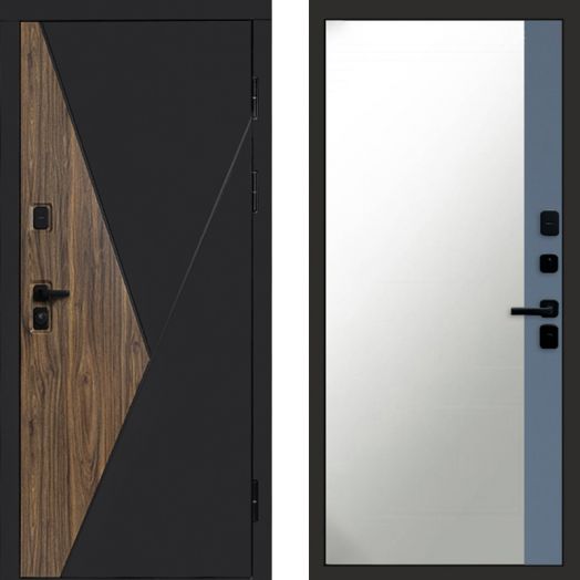 Входная дверь Termo-door Матрикс Дуб - Широкое Зеркало Фацет Грей софт