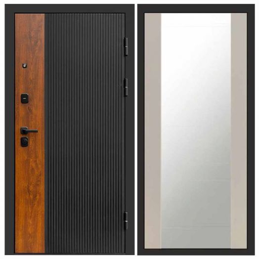 Входная дверь Termo-door Престиж - Зеркало Слоновая кость