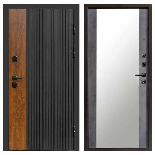 Входная дверь Termo-door Престиж - Зеркало Бетон темный