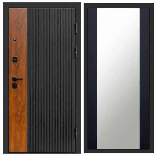 Входная дверь Termo-door Престиж - Зеркало Черный кварц+тонировка